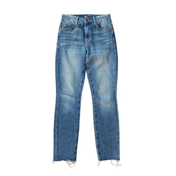 MOTHER High Waisted Looker Ankle Fray Jeans in WANDER DUST SIZE 25 - Picture 6 of 14